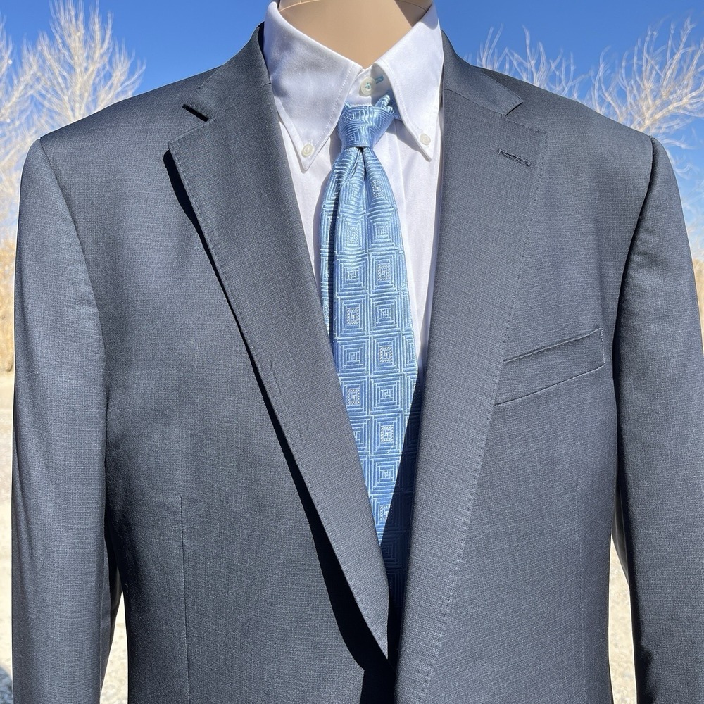 Peter Millar Blazer Mens 44L Navy Blue Aqua Nanoluxe Two Button Suit Jacket